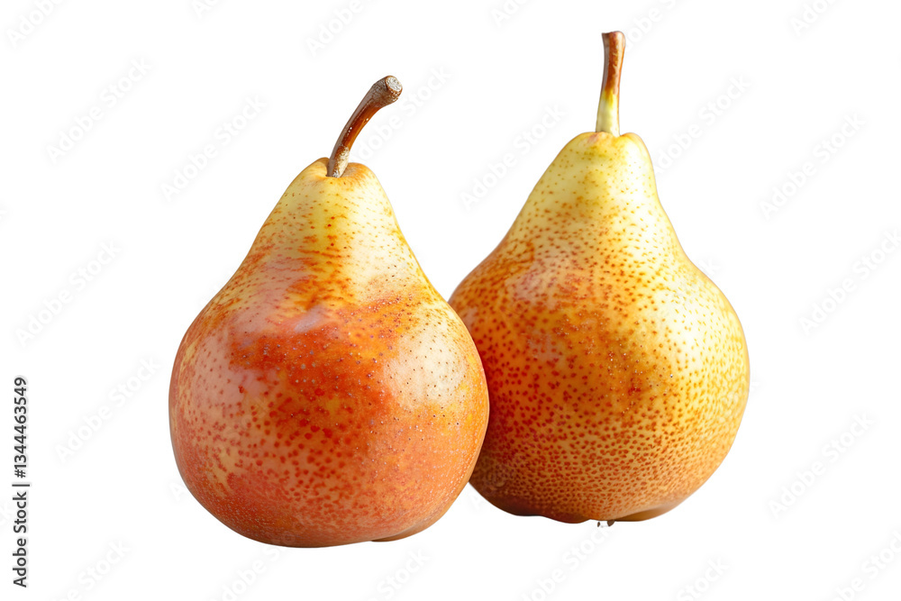 Fresh and Juicy Pears with Red and Yellow Skin Close-Up Image Fresh and Juicy Pears with Red and Yellow Skin Close-Up Image