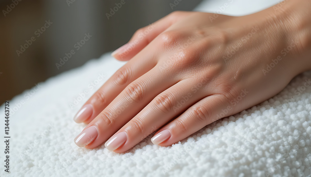 Naklejka premium Close up of a female hands with a manicure, 3D illustration