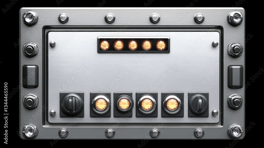 Fototapeta premium Industrial Control Panel with Lights