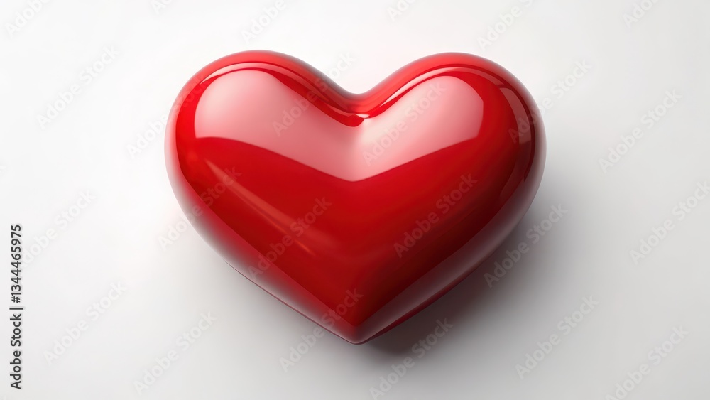 Obraz premium Red Heart Shape on White Background