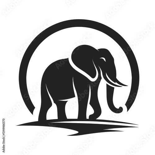 elephant vector silhouette logo illustration