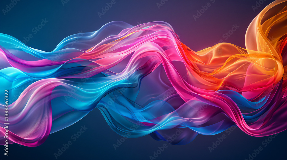 Naklejka premium Vibrant dynamic swoosh flow with neon gradient colors. 