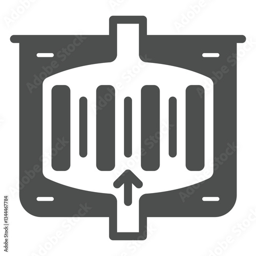 Nuclear reactor structure solid icon, atomic energy concept. Vector graphics. Power plant filter sign on white background, glyph style icon for mobile or web design.