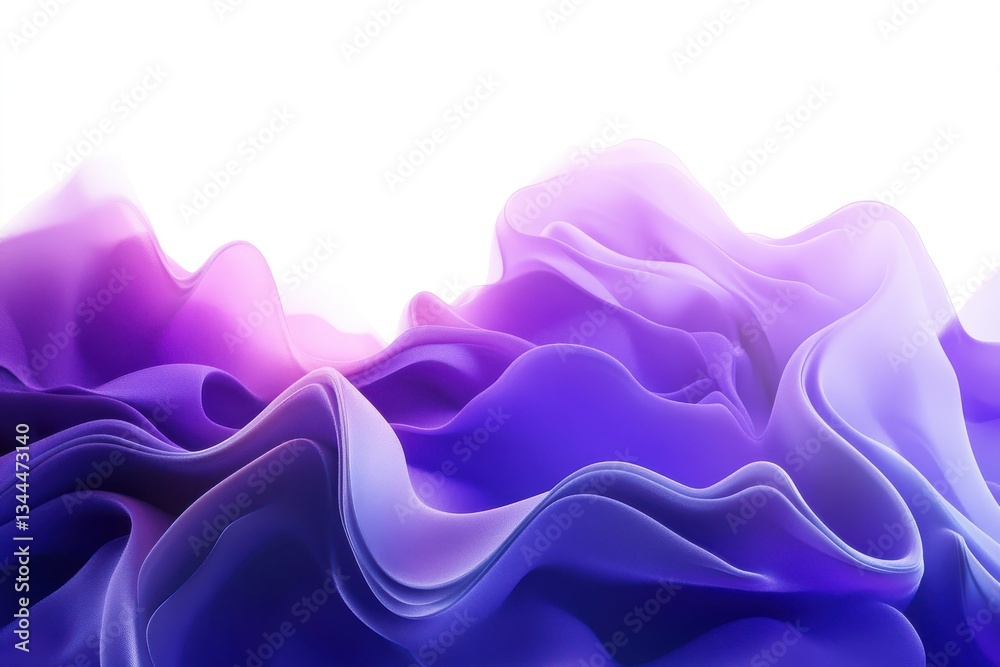 Fototapeta premium Border blue purple fluid wave movement abstract gradient motion render isolated on white background