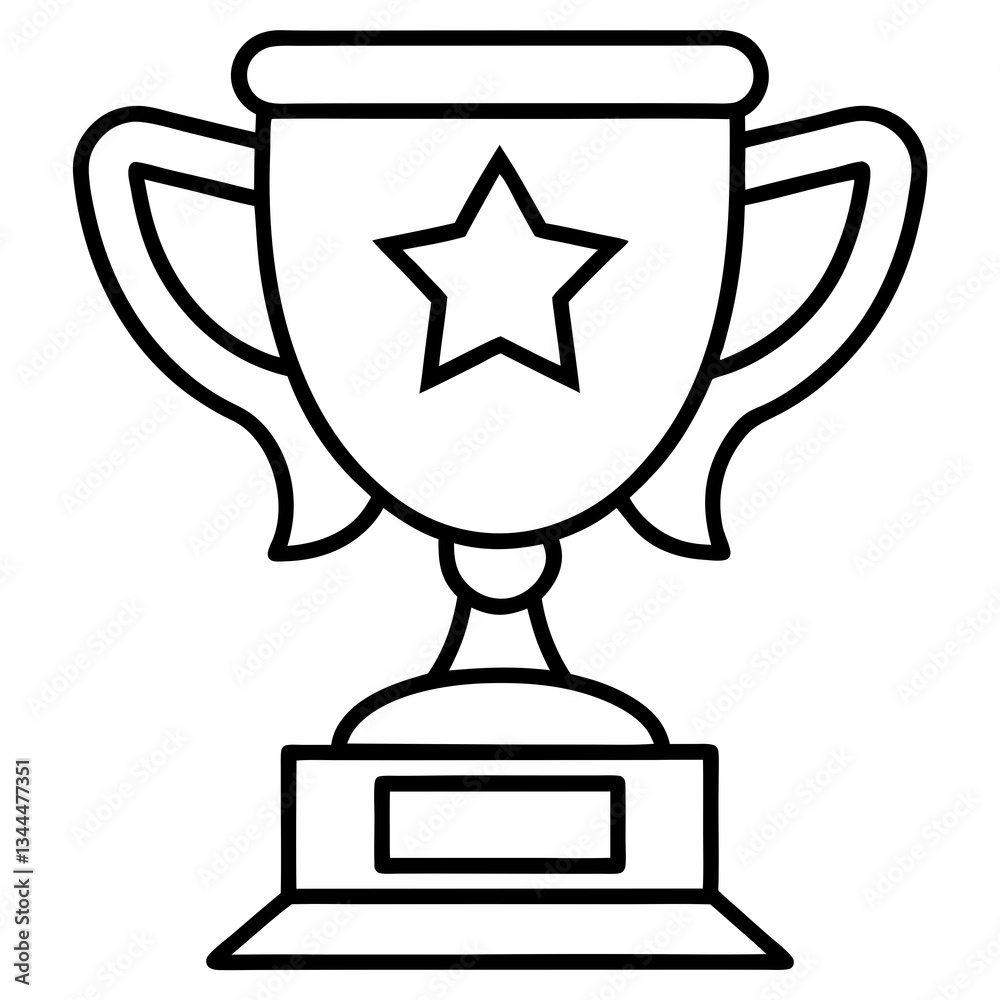 Trophy of Success Line Art Vector Design Trophy of Success Line Art Vector Design