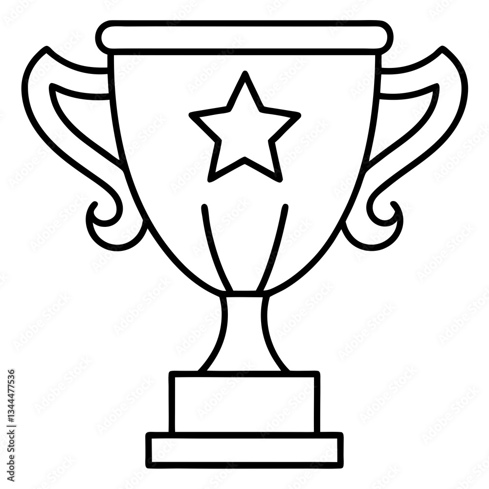 Trophy of Success Line Art Vector Design Trophy of Success Line Art Vector Design