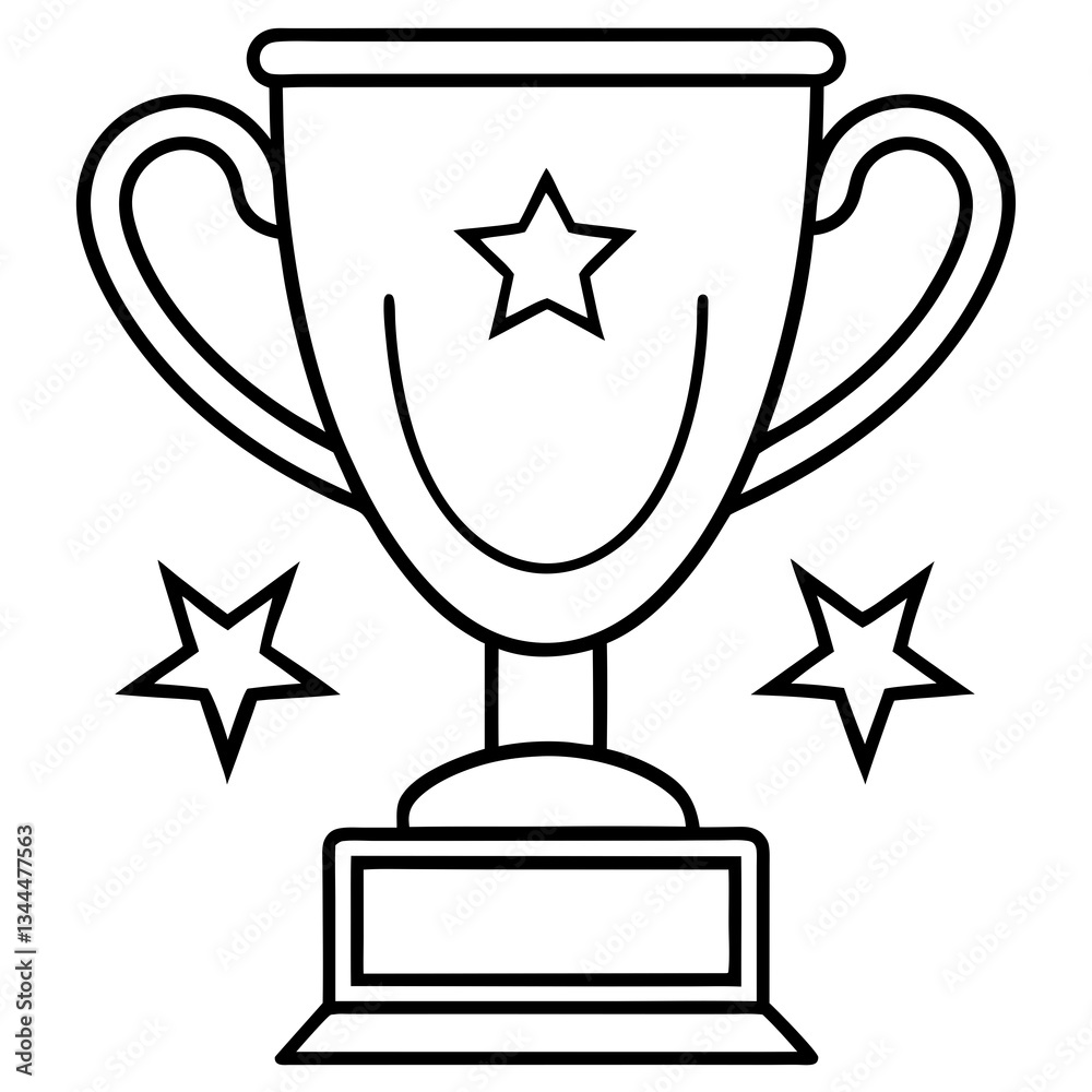 Trophy of Success Line Art Vector Design Trophy of Success Line Art Vector Design
