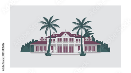Charming House Concept Vector Illustration