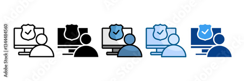 Cybersecurity Analyst Icon Set Multiple Style Collection