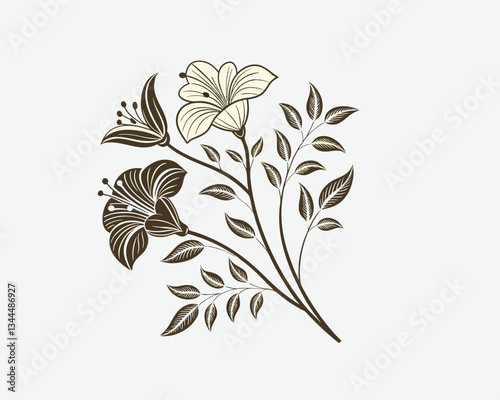 Vector set of flower golden art deco patterns, floral line package labels. Perfume, beauty products, jewelry package, wedding invitations, asian style nature illustrations
