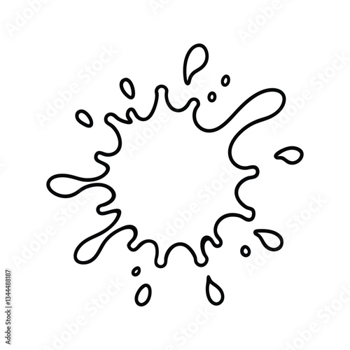 vector illustration of a splash of milk Coloring book white background 
