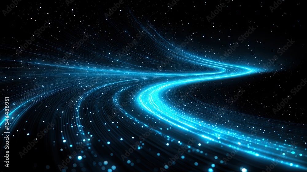 Obraz premium Cosmic light trails curving through space