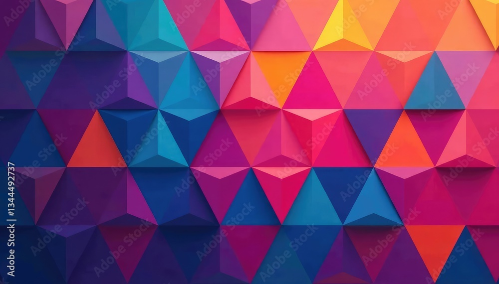 Obraz premium Repeating triangles form vibrant geometric design, vector, geometry