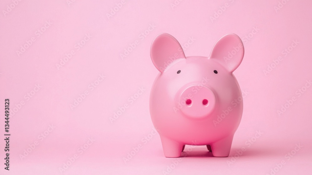 Charming and playful pink pig standing proudly in a lush green field under a bright blue sky on a sunny day Charming and playful pink pig standing proudly in a lush green field under a bright blue sky on a sunny day