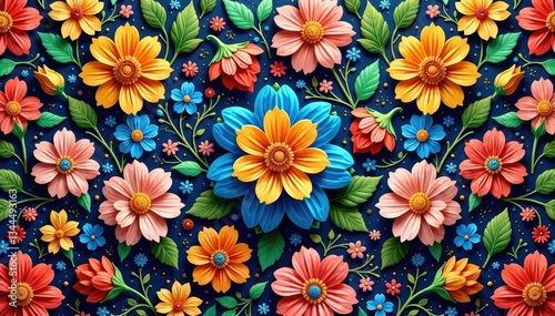 Wallpaper Mural Intricate floral design, repeating seamlessly , background, spring, floral pattern Torontodigital.ca