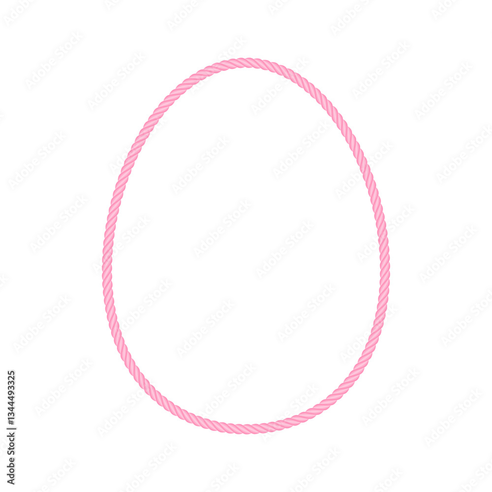 Easter rope frame. Isolated cute egg-shaped string line with pink color border for cards, invitations, banners, labels, gift tags, and more. Easter rope frame. Isolated cute egg-shaped string line with pink color border for cards, invitations, banners, labels, gift tags, and more.