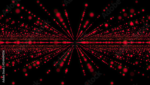 Obraz na płótnie Big data visualization. Abstract futuristic infinite flow of scientific data. Network structure of an array of red dot points. Outer space Background with Trapcode Form. w salonie