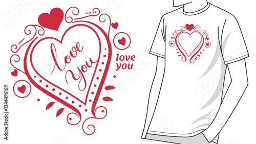 valentines day tshirt merchandising mockup