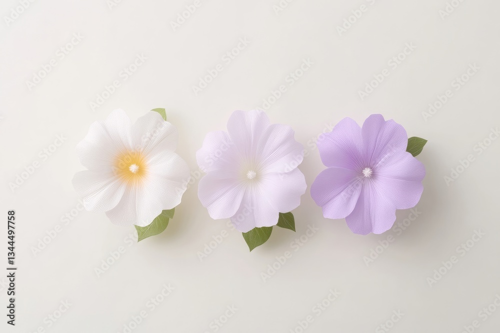 Obraz premium Delicate Paper Flowers in Pastel Hues