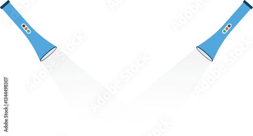 Illustration of a Blue Flashlight, Modern Blue Torch