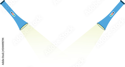 Illustration of a Blue Flashlight, Modern Blue Torch