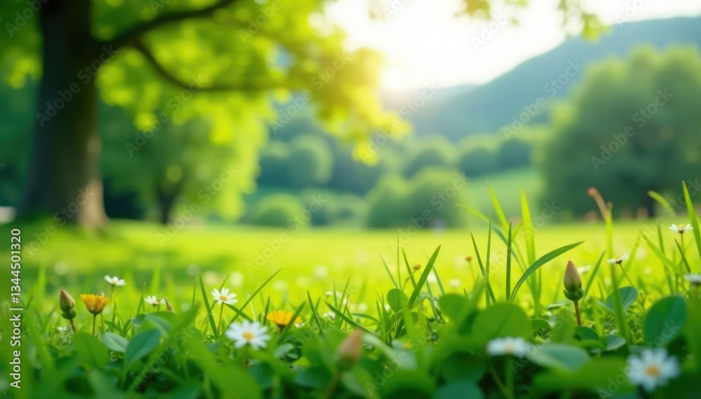 Obraz premium Blurred natural landscape, soft focus for easy compositing, winter, panoramic