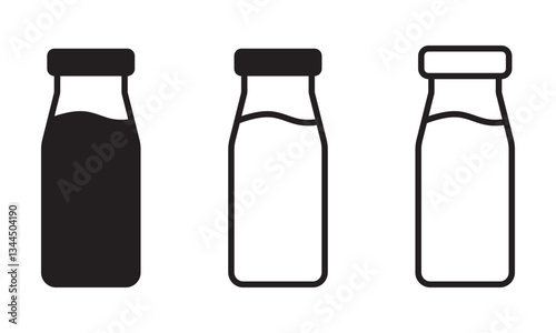 Milk bottle icon. Milk jar icon. Bottle icon.