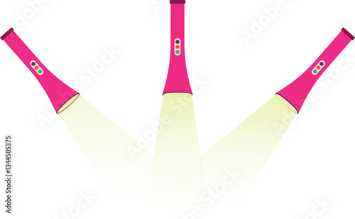 Illustration of a Pink Flashlight, Modern Pink Torch