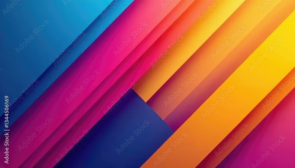 Fototapeta premium Geometric abstract wallpaper with bold lines and vibrant colors, repeat, pattern, vibrant