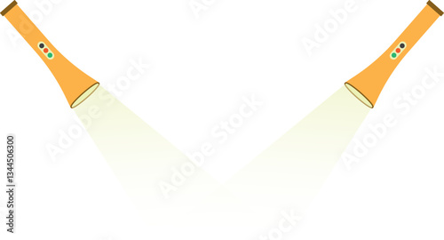 Illustration of a Yellow Flashlight, Modern Yellow Torch