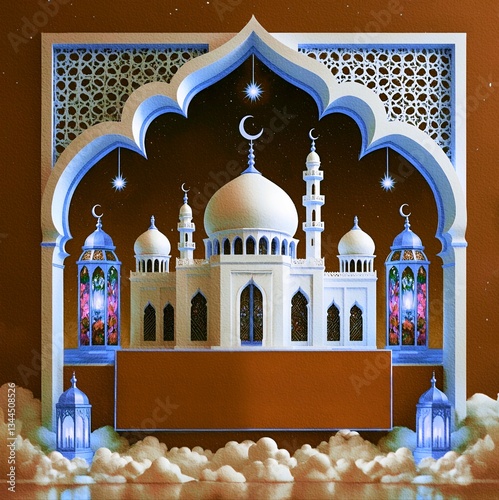 background of a miniature mosque