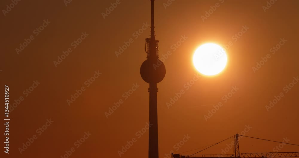 Sonnenaufgang in Berlin. Time lapse.