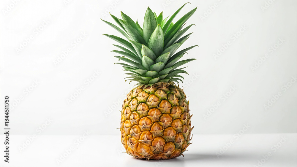 Fresh Pineapple Against White Background Fresh Pineapple Against White Background