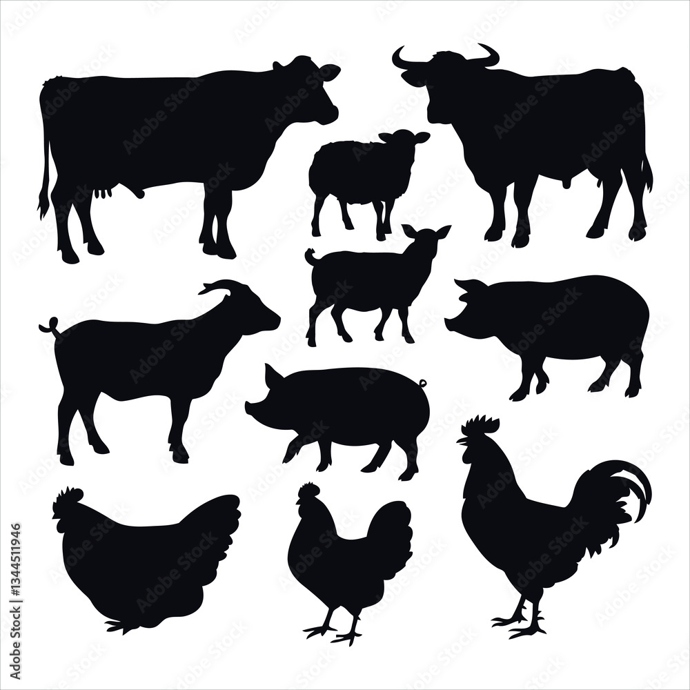 farm animals collection vector farm animals collection vector