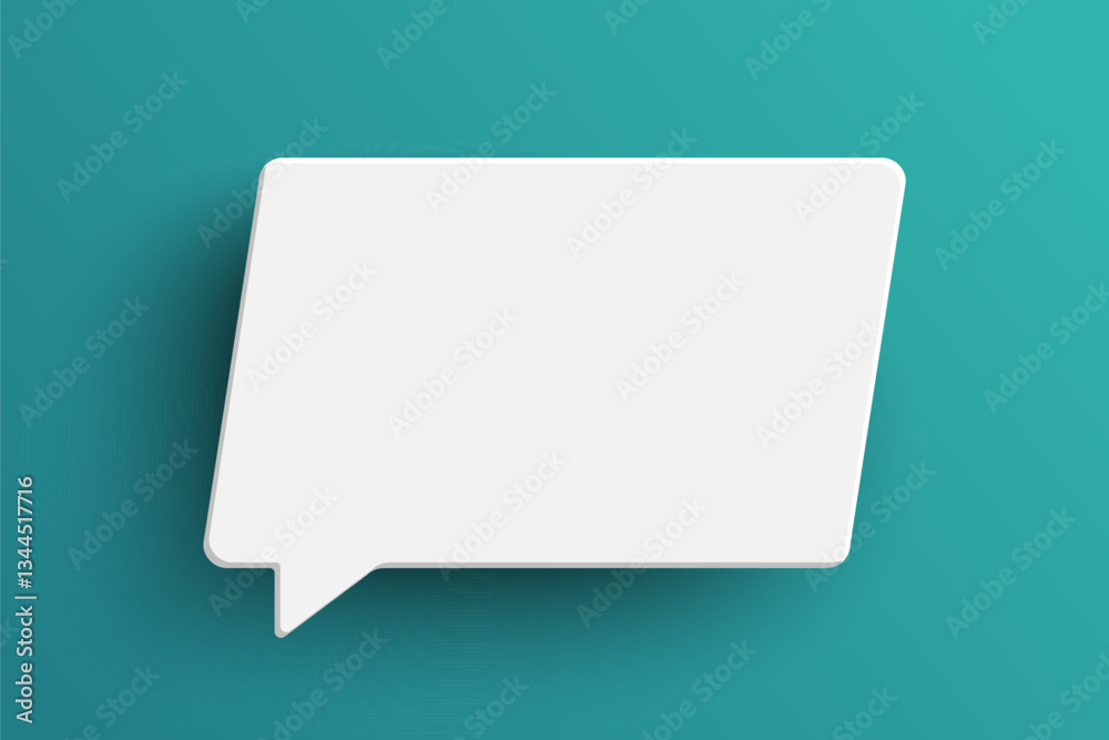 White rectangle speech bubble on green background White rectangle speech bubble on green background