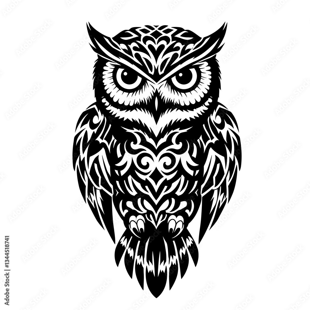 Obraz premium Bold Tribal Tattoo Designs Striking Black & White Vector Art