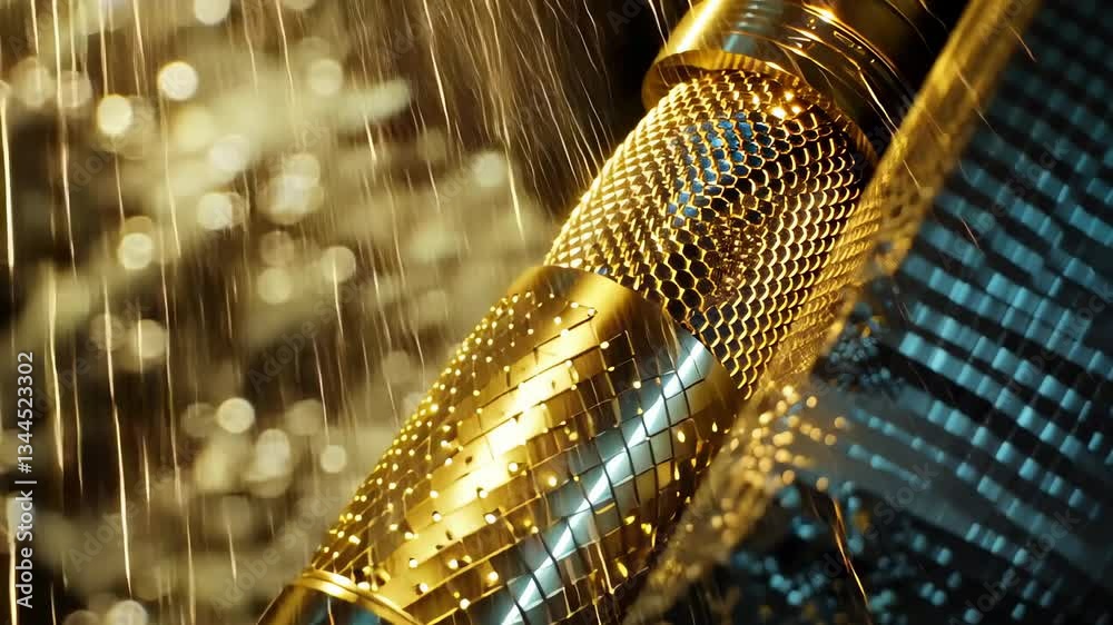 Golden Luxury Microphone Under Rain