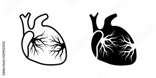 Human Heart icon set. for mobile concept and web design on white background