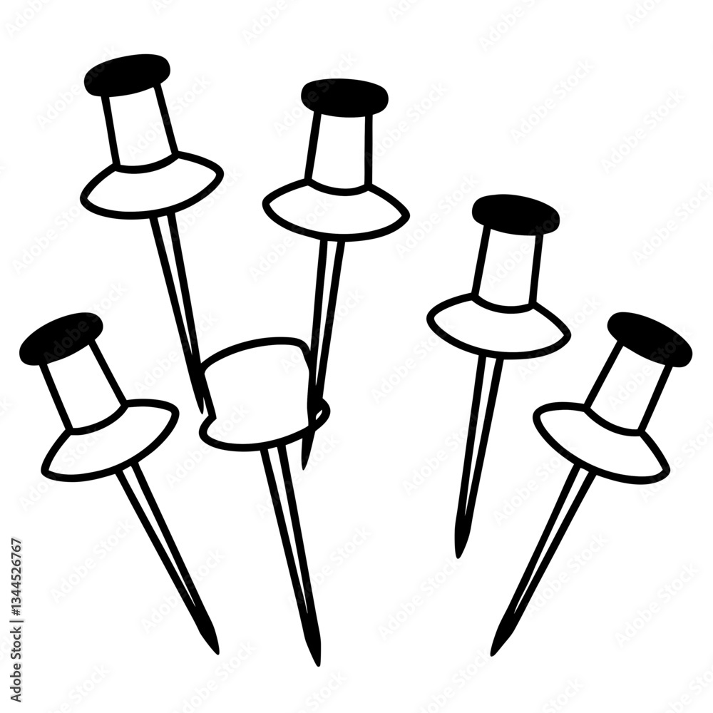 push pin on white background push pin on white background
