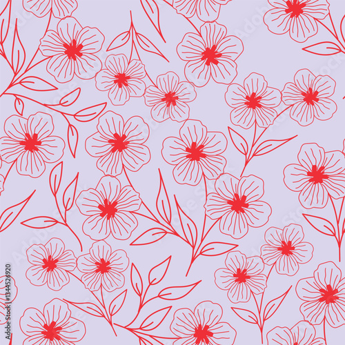 Wallpaper Mural seamless floral flower pattern with Textile Allover Design on Background Torontodigital.ca