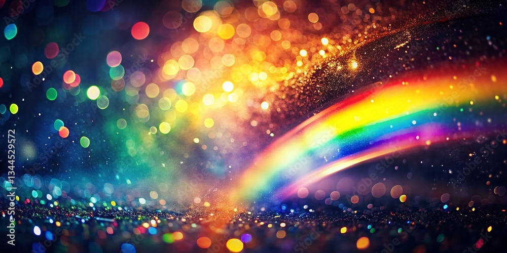 Fototapeta premium Warm Rainbow Light Leaks Overlay: Retro Film Dust Texture Background