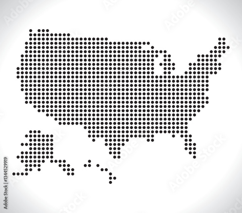 Map of USA from dots