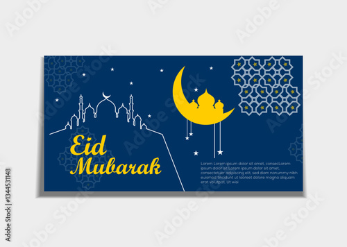 Eid Mubarak greeting banner template.