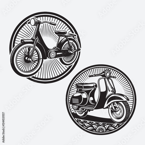 Scooter  silhouette  vector art 1