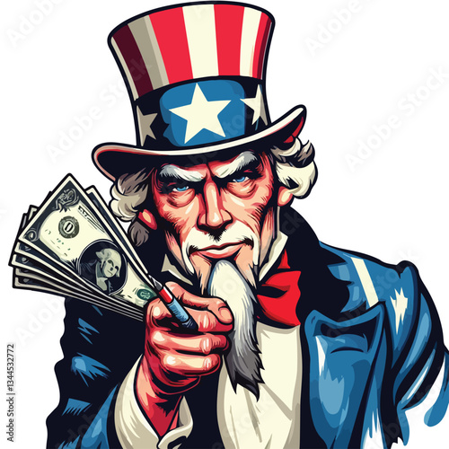 uncle sam vector image one white background