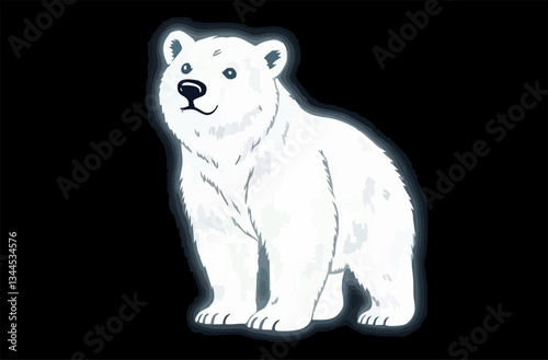 abstract illustration of white bear Ursus maritimus 