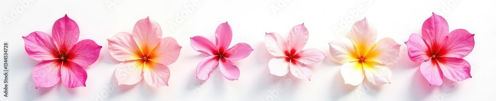 Fototapeta premium Delicate flower petals isolated on white background, bloom, garden