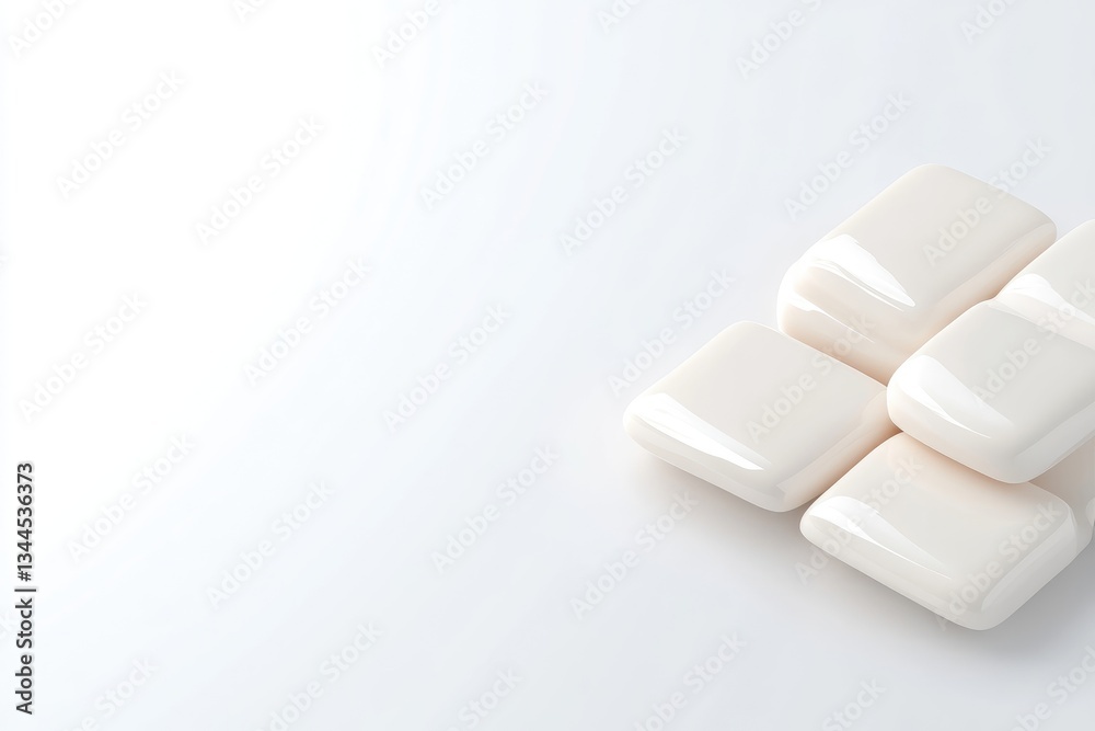 Stacked white square blocks on white surface Stacked white square blocks on white surface