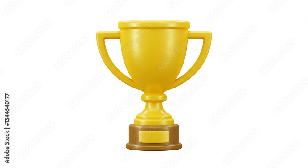 A gleaming golden trophy symbolizes hard-earned victory and triumphant achievement against a clean white background. A gleaming golden trophy symbolizes hard-earned victory and triumphant achievement against a clean white background.