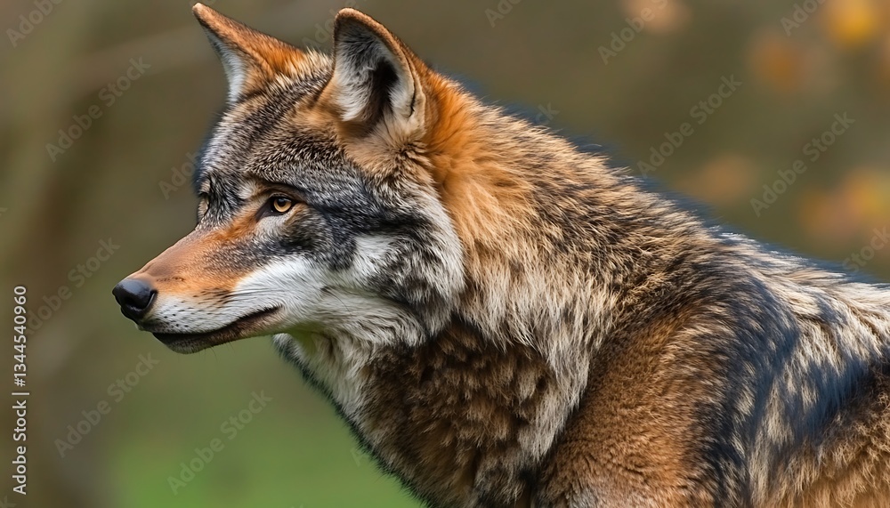 Fototapeta premium Majestic Red Wolf for Forest Profile.